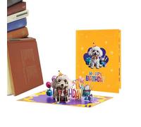 Tarjeta De Cumpleaños Para Perro - Adorable Postal De Cumpleaños Canino Decoración Artística Plegable En 3D | Tarjetas De Divertidas, Idea De Regalo Para Mamá, Papá, Adolescentes