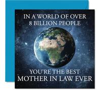 Tarjeta de cumpleaños para suegra, en un mundo de más de 8 mil millones, tarjeta de feliz cumpleaños para suegra de hijo e hija, tarjetas de felicitación para el día de la madre de 145 mm