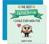 Tarjeta de cumpleaños para suegro - Best I Could Ever Wish For - Tarjeta de feliz cumpleaños para suegro de hijo e hija, tarjetas de felicitación de cumpleaños de 145 mm