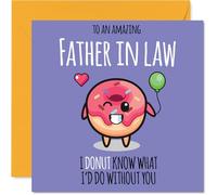 Tarjeta de cumpleaños para suegro - Donut What I'd Do - Tarjeta de feliz cumpleaños para suegro de hijo e hija, tarjetas de felicitación de cumpleaños de 145 mm