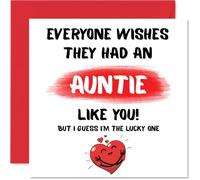Tarjeta de cumpleaños para tía, con texto en inglés "I'm The Lucky One", tarjeta de felicitación para tía de sobrino y sobrina, 145 mm para el día de la madre