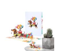 Tarjeta De Cumpleaños Pop-Up - Perro 3D Tarjeta Pop-Up Cumpleaños | Divertida Nota De Felicitación Para Niño Hijo Mamá Hija Niño Nieto Él Novio Novia Abuelo Ella