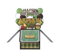 Tarjeta de Cumpleaños Pop Up Píxeles, Tarjeta de Felicitación 3D Feliz Cumpleaños con Temática Juego Píxeles Regalo Felicitación Emergente con Sobre para Sobrino Niño Recuerdo Fiesta