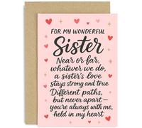 Tarjeta de cumpleaños sentimental para hermana, poema de amor para hermanos, regalo de agradecimiento para mujeres