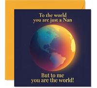 Tarjeta de cumpleaños sincera para abuela, significa el mundo, vibrante ilustración de la tierra con sentimiento amoroso, día de la madre, cuadrado de 145 mm, sobre incluido