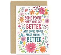 Tarjeta de cumpleaños sincera para mejor amiga, regalo con texto en inglés "Some People Make Your Life Better", regalo de agradecimiento de felicidad, para hombres y mujeres, para amigos, colegas