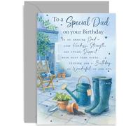 Tarjeta de cumpleaños sincera para papá, regalo de cumpleaños masculino, palabras sentimentales, poema de jardinería, diseño clásico y tradicional para padre, padre, abuelo, interior en blanco con