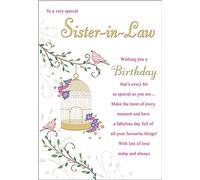 Tarjeta de cumpleaños tradicional para cuñada, 9 x 6 pulgadas, Piccadilly Greetings