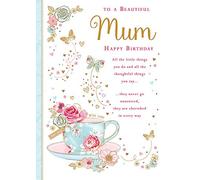 Tarjeta de cumpleaños tradicional para mamá - 10 x 7 pulgadas - Piccadilly Greetings