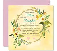 Tarjeta de cumpleaños tradicional para mamá de parte de hija, hermoso ramo floral clásico, tarjeta de cumpleaños de regalo para madre, 145 mm x 145 mm, día de la madre, mamá, mamá, mamá, mamá, regalos de flores, tarjetas de felicitación