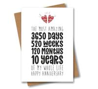 Tarjeta de décimo aniversario - The Most Amazing Ten Years of My Whole Life