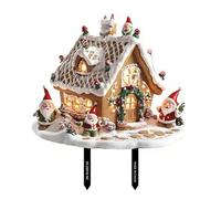 Tarjeta de decoración de jardín de Navidad de PVC con elementos festivos, resistente a la intemperie, adorno de patio al aire libre para una fácil inserción en el suelo, exhibición de patio de