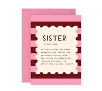 Tarjeta de definición de hermana - tipografía de significado tipográfico - Sweet Greetings For Her Sis Hermana Stepsis Little Sister Teen Women Girls Ladies BFF Her - Apreciación - Viene con