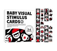 Tarjeta de desarrollo sensorial, juego de tarjetas blancas y negras para bebé, tarjeta educativa interactiva de estimulación visual para niños y niñas pequeñas