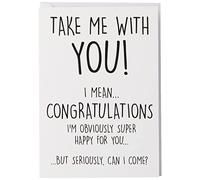 Tarjeta de despedida de colega, divertida tarjeta de trabajo para compañeros de trabajo, saliendo de buena suerte, felicitaciones, nuevo trabajo, adiós, dejar trabajo, tarjeta divertida broma bromas