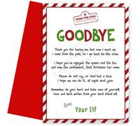 Tarjeta de Despedida de Elfo para Niños - Divertida Carta de Despedida de Elfo - Tarjeta de Navidad para Niños con Mensaje de Despedida Emotivo del Elfo de Santa - Perfecta para Niños y Niñas, Hijos