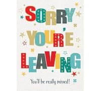 Tarjeta de despedida grande, Sorry You are Leaving, tamaño A4. Regal Publishing