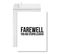 Tarjeta de despedida jumbo divertida de Andaz Press con sobre, 85 x 11 pulgadas, tarjeta de oficina divertida, ""Eres un gran est pido que se va"",