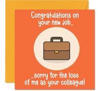 Tarjeta de despedida para hombres y mujeres - Felicitaciones y perdón - Tarjeta de buena suerte en tu nuevo trabajo para amigos, familia, colega, vecino, 145 mm Sorry Your Leaving, tarjetas de