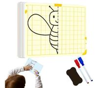 Tarjeta de dibujo de simetría, tablero de dibujo de simetría regrabable para niños, herramienta educativa, juguete de entrenamiento de pintura STEM Actividad creativa para escuela guardería Kita