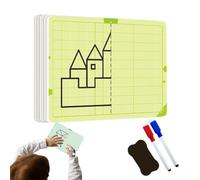 Tarjeta De Dibujo Simétrico Con Cuadrícula - Tablero De Dibujo Simétrico Borrable Infantil,Actividad Educativa de Arte STEM para Pintura, Desarrollo de Motricidad Fina para