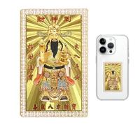 Tarjeta de Dios de la Riqueza - Decoración tradicional de cobre dorado - Decoración de Año Nuevo chino - para coches, bolsas, mesa de comedor, hogar, escuela, oficinas, cafeterías, librerías, sofás
