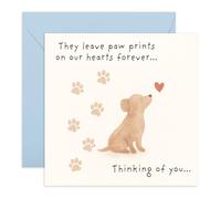 Tarjeta de duelo de mascotas - Perro de acuarela con corazón - Diseño de condolencias para amantes de perros y gatos, mascotas, amigos, hermanos, hermanas, amigos, vecinos - Soporte reconfortante