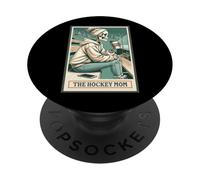 Tarjeta de esqueleto de The Hockey Mom Spooky Season Mama Halloween PopSockets PopGrip Adhesivo