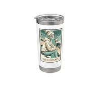 Tarjeta de esqueleto para mamá de pista de hielo, regalo de hockey sobre hielo para Halloween Vaso térmico de acero inoxidable de doble pared