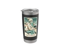 Tarjeta de esqueleto para mamá de pista de hielo, regalo de hockey sobre hielo para Halloween Vaso térmico de acero inoxidable de doble pared