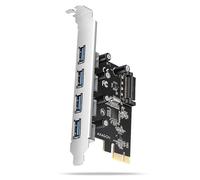 Tarjeta de expansión Axagon PCEU-430RS PCIe USB 3.2 Gen 1 4 puertos SATA alimentación