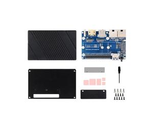 Tarjeta de Expansión CM5 con Dos Puertos Gigabit RJ45 de 2,5 G, USB 3.0, Salida TF 4K, Carcasa Metálica CM5-DUAL-ETH-BOX-B