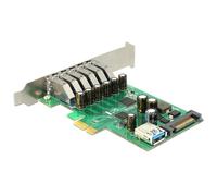 DeLOCK 89377 Tarjeta PCI Express con 7 Puertos USB 3.2 Gen 1 (5 Gbps) y 1 Puerto SATA Interno para Windows, Linux