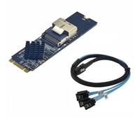 Tarjeta de expansión M.2 NVME a Mini SAS SFF-8087 compatible con SATA3.0 de 4 puertos