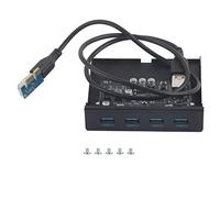 Tarjeta de expansión PCI E a 4X USB 3.0 NEC720201 Chip Adaptador de bahía de Disquete Frontal Tarjeta elevadora con 4 Puertos USB Frontales para computadora de Escritorio Negro