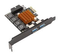 Tarjeta de Expansión PCI e a USB 3.0, 2 Chips de Administración de Energía Independientes, Seguro de Protección Independiente, Transmisión de 5 Gbps Pin de 19 Pines para Ranuras PCI e X1, X4, X8, X16