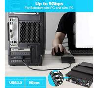 Tarjeta de expansión PCI-E a USB 3.0 Tipo C + 3 Tipo A - Tarjeta Express de 4 puertos USB 3.0 para escritorio, compatible con UASP