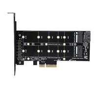 Tarjeta de Expansión PCI-E, PCI-E 4X a M.2 NVMe SSD Tarjeta Adaptadora NGFF Tecla B + Tecla M Expansión Interfaz Dual, Tarjeta Adaptadora PCI de Alta Velocidad Proporciona 2 * Ranuras M.2, Inte
