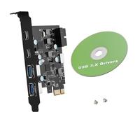 Tarjeta de expansión PCI Express a tipo C USB-A tipo E de 19 pines de 5 Gbps, tarjeta PCIe USB de 6 puertos
