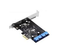 Tarjeta de Expansión PCI Express USB 3.0 de 19 Pines, Adaptador PCIE 1X A 2 Puertos USB 3 de 19 Pines, Cabezal de Concentrador USB3 Interno de 20