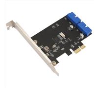 Tarjeta de expansión PCI Express USB 3.0 de 19 pines, adaptador PCIE 1X a 2 puertos USB 3 de 19 pines, conector concentrador USB3 interno de 20 pines