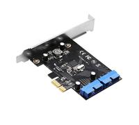 Tarjeta de expansión PCI Express USB3.0 de 19 pines PCIE1X a 2 puertos USB3 de 19 pines Adaptador USB3 interno de 20 pines