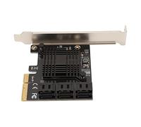Tarjeta de Expansión PCIE 3.0 6 Puertos, 6.0Gbps PCI Express 2.0 X4 Gen3 a 6xSATA 3.0 Tarjeta de Expansión, para SSD/HDD de 2,5 Pulgadas, HDD de 3,5 Pulgadas, Unidad de 5,25