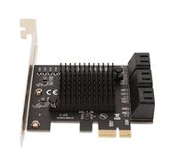Tarjeta de Expansión PCIe 3.0 a 6 Puertos SATA, 6 Interfaces SATA3.0, Velocidad de Transferencia de 6 Gbps, Chip de Control Principal Jmb585 Pines Chapados en Oro Compatible con Windows 7 Compatible