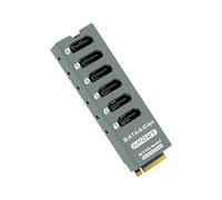 Tarjeta de Expansión PCIe 3.0 A de 6 Puertos y 6 Gbps ASM1166, Controlador NAS HDD SSD, Compatible con Multiplicador de Puerto PM, Aleación de