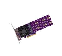 Tarjeta de Expansión PCIe 3.0. No Requiere Desmontaje. Interfaces 4x NVME. Tarjeta de Expansión PCIe ASM2824 M.2 de Cuatro Bahías.