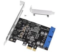 Tarjeta de expansión PCIE a cabezal interno de 19 pines USB 3.0 de hasta 5 Gbps, compatible con transferencia de datos PCI-E X1 X4 X8 X16 para PC de escritorio
