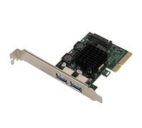 Tarjeta de Expansión PCIE USB 3.2 de 2 Puertos, Tarjeta PCIe USB3.2 Gen 2 de 10 Gbps, Chip ASM3142, Compatible con Fuente de Alimentación SATA, Tarjeta Adaptadora de Controlador de Concentrador PCIE U