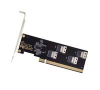 Tarjeta de expansión PCIe X16 a 2/4 puertos NVMe PCIE SFF8654 4i 8i, tarjeta de desarrollo para escritorio tarjeta de expansión de media altura