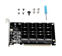 Tarjeta de expansión PCIe x16 de 4 puertos para SSD M.2 NVMe compatible con protocolos PCIe 3.0 y 4.0 a hasta 32Gbps por carril